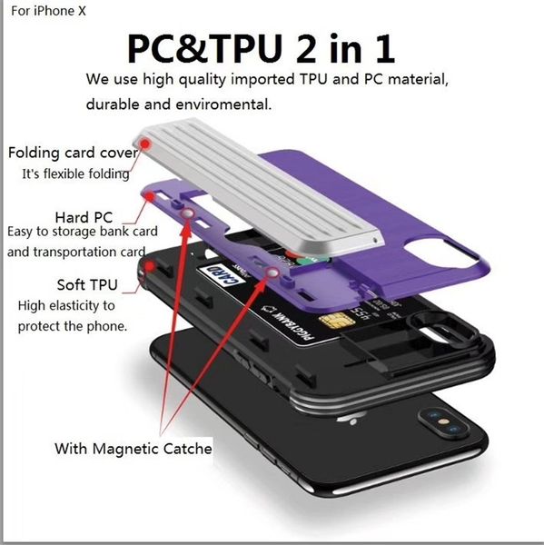 

for iphone 12 11 pro xr x xs max 7 8 6s plus phone case 2 in 1 cases with card slot for new iphone samsung note 20 s20 fast shipping