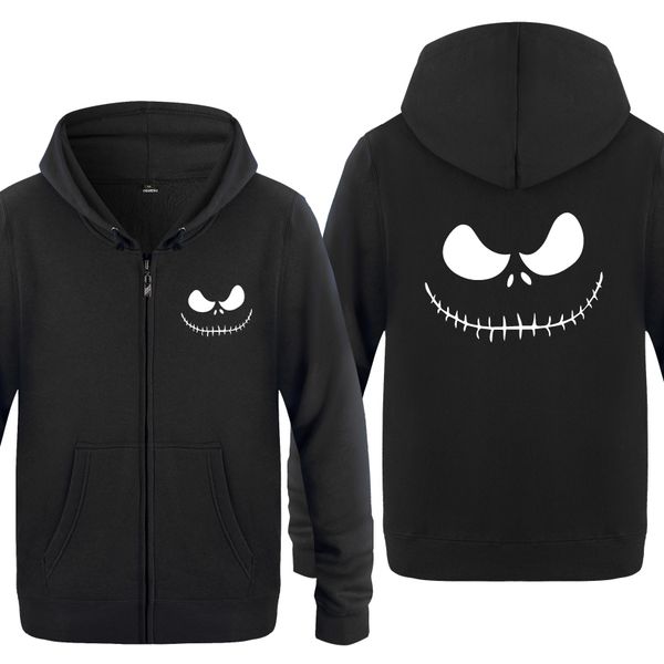 

nightmare before christmas anime novelty hoodies men 2018 men's fleece zipper cardigans hooded sweatshirts sport hooded sweatshirt hood