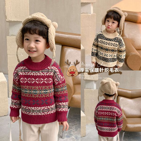 

t-shirt christmas sweater aokids thickened children's warm new year clothing, Blue