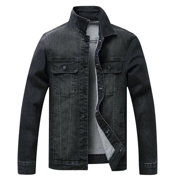 

men spring jean jacket cowboy coat autumn style beggar hole denim jacket loose thin sleeve cowboy, Black;brown