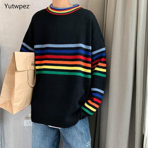 

casual sweater men o-neck white harajuku long sleeve mens sweaters warm males pullover plus size korean fashion clothes soft, White;black