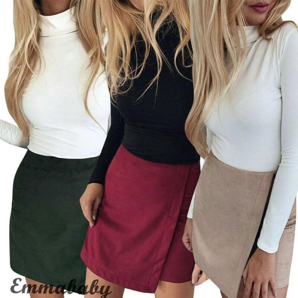 

women summer bodycon short mini skirt ladies female casual high waist irregular pencil slim skirt solid color 2020 new1, Black