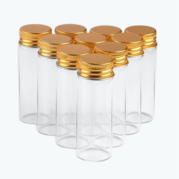 

15ml 25ml 40ml 50ml 60ml mini glass bottles with aluminum screw cap empty metal lids glass vials jars 50pcs jllrvv