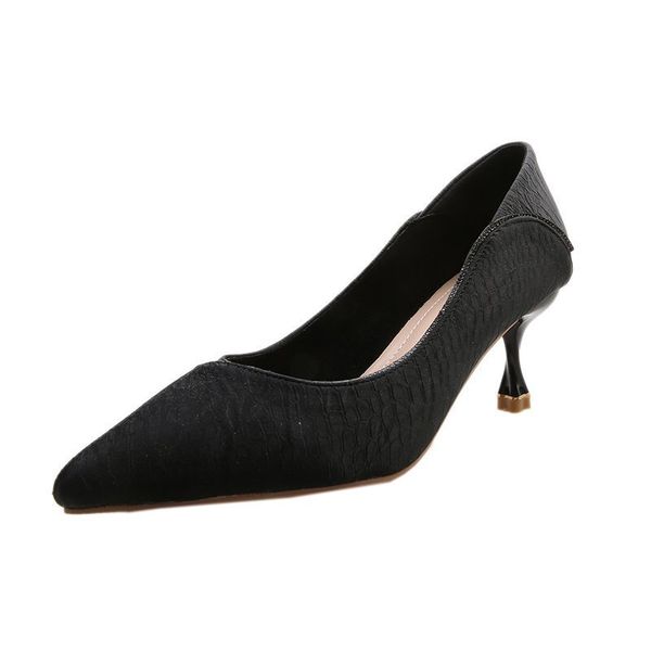 

2021 the new female temperament pointed to crystal bombs 2021 slip in thin heels office elegant ladies individual women shoes zkja, Black