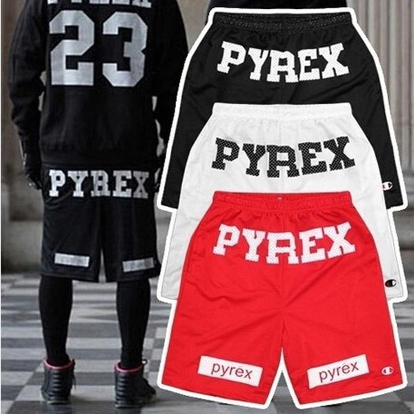 

bermuda pyrex shorts men 2021 summer loose breathable mesh casual beach shorts men women hip hop black red white whalesale, White;black