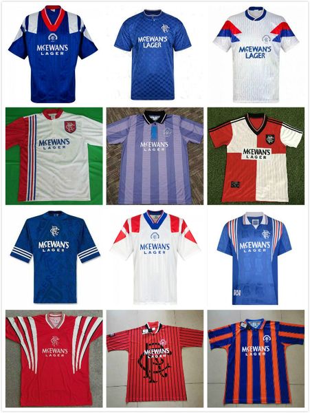 

1999 retro glasgow rangers gascoigne soccer jersey 87 90 93 94 95 96 97 98 laudrup mccoist albertz classic ancient football shirt, Black;yellow