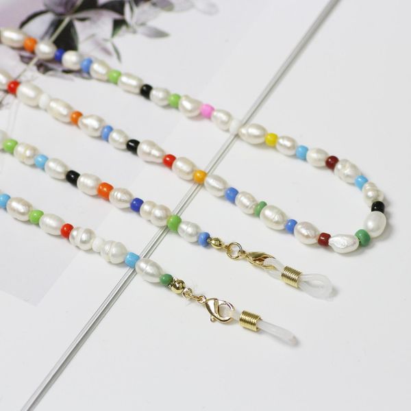

2020 natural freshwater pearl gold color non slip mask chain colorful beads sunglasses chain glasses accessories h bbywse