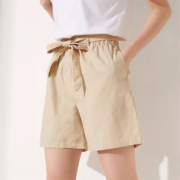 

2020 summer women's casual loose cotton linen shorts sweet girl fashion streetwear short plus size m-7xl, White;black