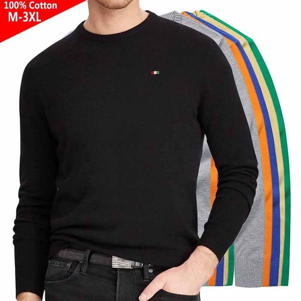 

100% cotton autumn mens pullovers knitted sweaters casual long sleeve knitted fashion brand male clothes -3xl, White;black