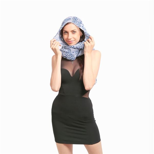 

scarves ladies long hippie style 2021 gorgeous multi-weather scarf, Blue;gray
