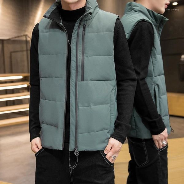 

men vest tyle gilet winter jacket men fashion thick warm parkas down coats casual waterproof men's warm jacket mens1, Black;white