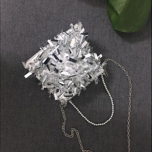 

angelatracy 2020 handmade fashion vintage sequined tassel beading chain diamonds party women shoulder bag evening bag totes