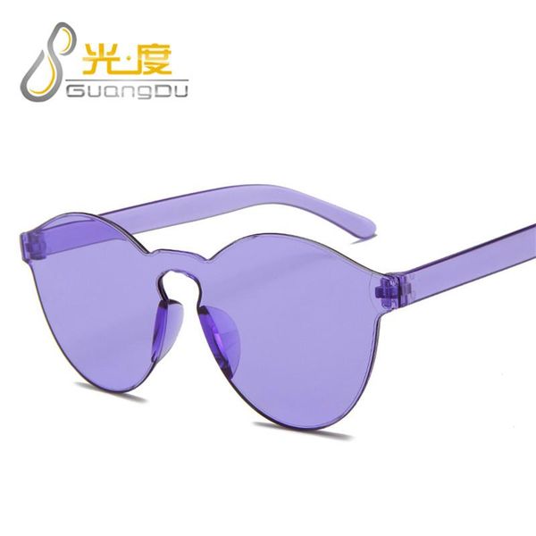 

sunglasses arrival 2021 round orange women transparent purple frameless sun glasses festival feminino, White;black
