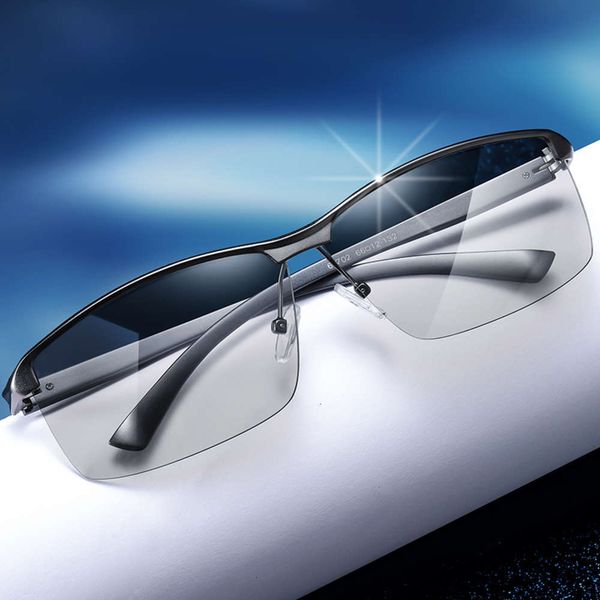 

men's color sensitive sunglasses glasses driving day and night fishing polarized sunglasses men's eyes, White;black