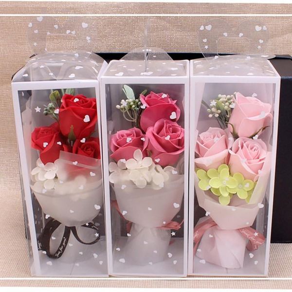 

decorative flowers & wreaths q valentine's day soap rose bouquet gift box wedding birthday gifts bathing artificial flower roses festi