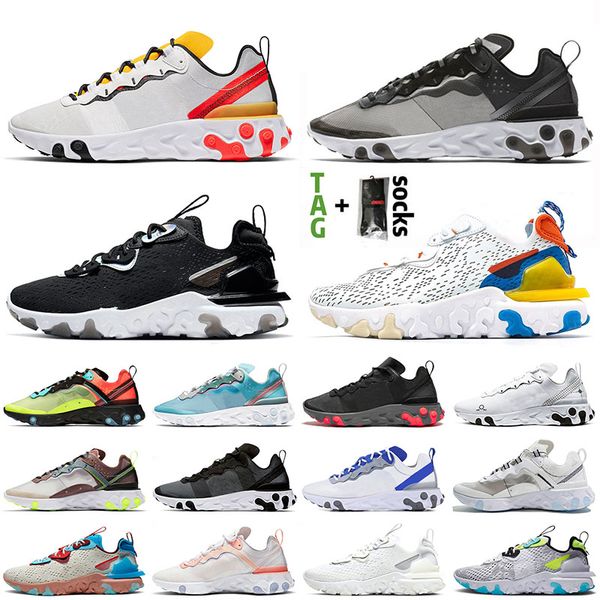 

stock epic x men women element react 55 react vision running shoes tour yellow anthracite black irdescent light orewood sport trainers 36-45