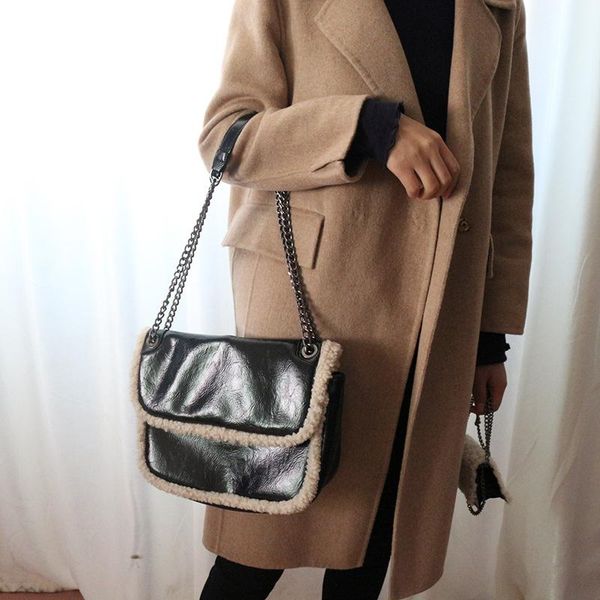 

winter new 2020 ladies satchel chain bag plush shoulder bag large-capacity daughter