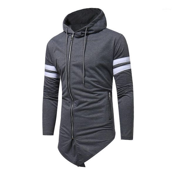 

autumn hoodies casual streetwears men's clothes striped hats long men fashion british style street dress hoodeds hombre1, Black
