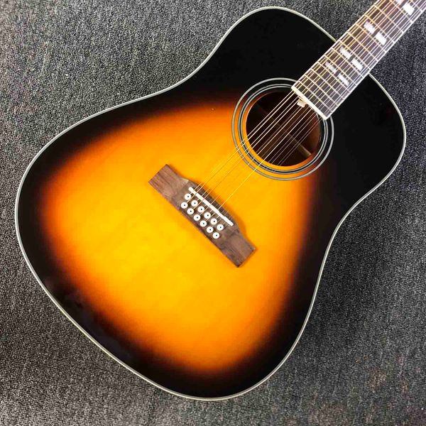 

custom 12 strings acoustic guitar solid spruce wood top
