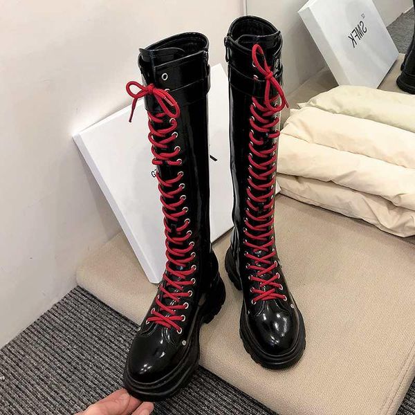 

botas mujer new winter shoes women's high boots cow leather keep warm equestrian boots mixed color dailywear thigh high, Black