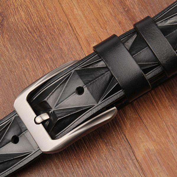 

new three dimensional embossed belt for men's pure leather for men's needleantique pure leather belt jt2gq, Black;brown