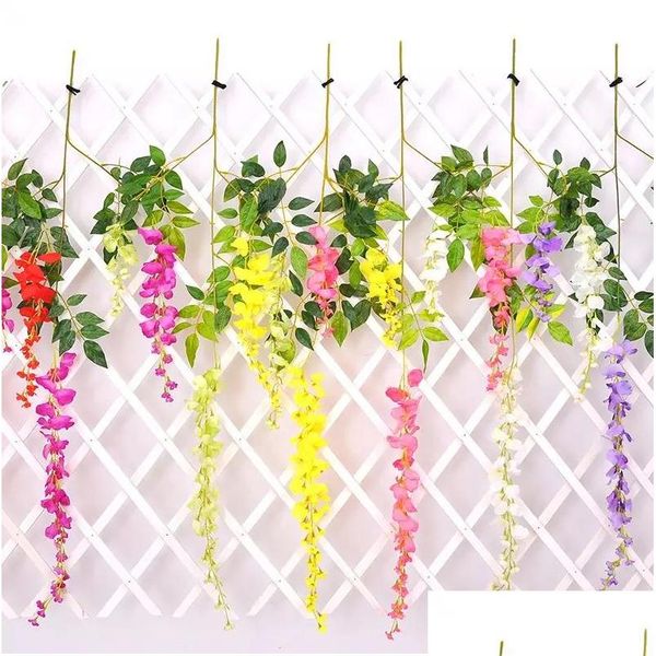 

110cm wisteria wedding decor 6 colors artificial decorative flowers garlands for party wedding home jllwji ladyshome