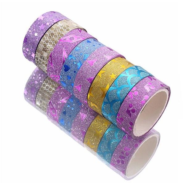 

gift wrap 10pcs multifunction decor crafts diary paper label school supplies glitter sticky masking tapes washi tape