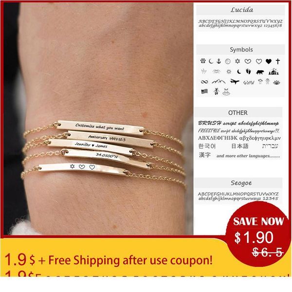 

custom engrave couple bracelet for women men gold name bracelet with engraving diy stainless steel id letter symbol n qylmul, Black