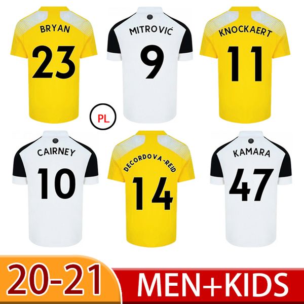 

customized hector soccer jerseys 20 21 home away mcdonald kebano johansen mitrovic cairney knockaert football shirt mens kids kit, Black;yellow