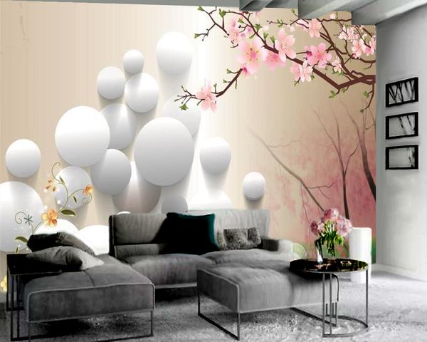 3d обои гостиная красивые белые плавающие шариковые цветы 3d обои романтические ландшафтные декоративные шелковые 3d росписи