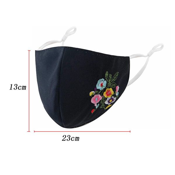 

in stock embroidery mask flower washable designer women men mouth cap decoration party sports maske mouthmask wmtvpu xhlove