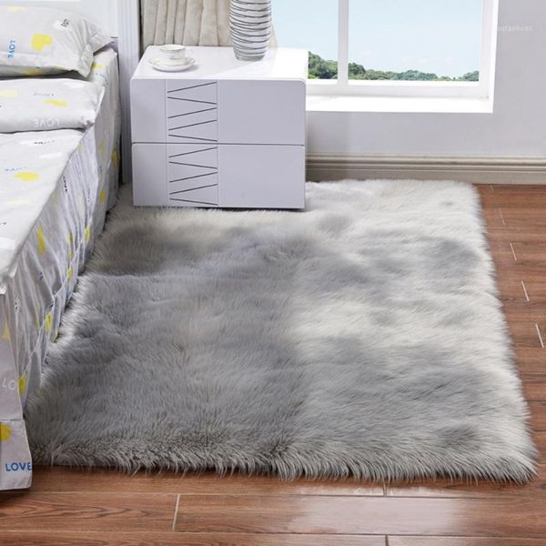 

carpets nordic faux fur area fluffy rug solf plush chair cover seat pad shaggy carpet for living room bedroom sofa anti-slip floor mat1