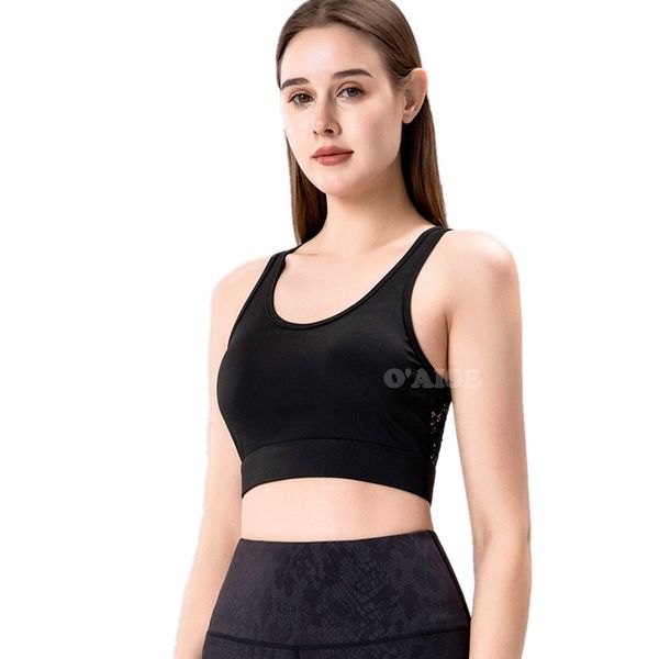 

women sports bra yoga fitness outfit with mesh hollow back yjf06, White;red