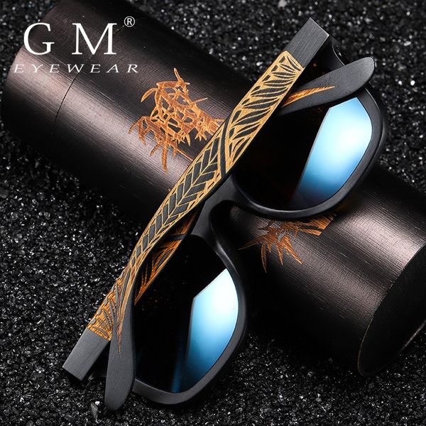 

gm handmade black frame sunglasses for women men polarized vintage bamboo wooden sun glasses, White;black