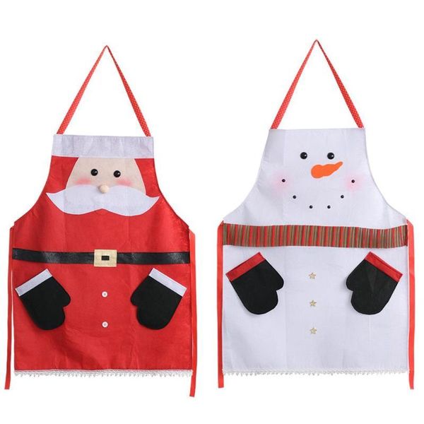 

cartoon christmas apron kitchen apron for pocket women men christmas dinner party cooking home baking accessories
