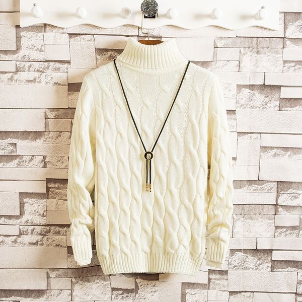 

men turtleneck sweaters thin line knitted twist pullover spring sweater male high neck stripe mens coats black white red navy 201022, White;black