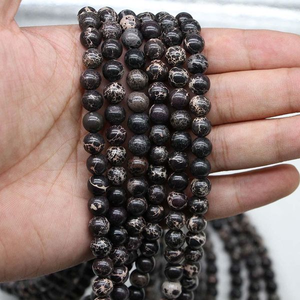 

4 6 8 10 12 mm natural stone black sea sent turquoises jaspers loose spacer beads for jewelry making findings diy bracelet h wmtbjz
