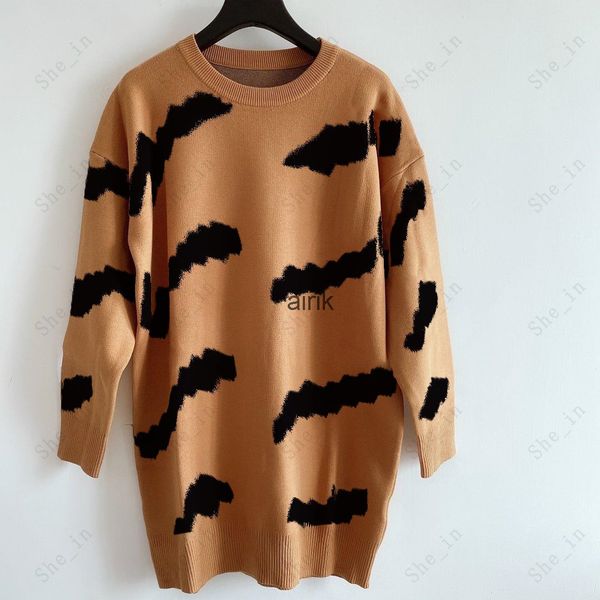 

women's sweaters casual knit dress contrast color long sleeve autumn fashion wear classic letter patterncasual fashion versatile style, White;black