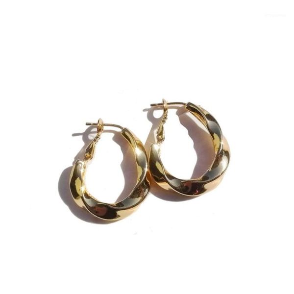 

2020 ins new hoop earrings twisted wire hoops women brass gold ear clasp statements hyperbole fashion jewelry selling he8031, Golden;silver