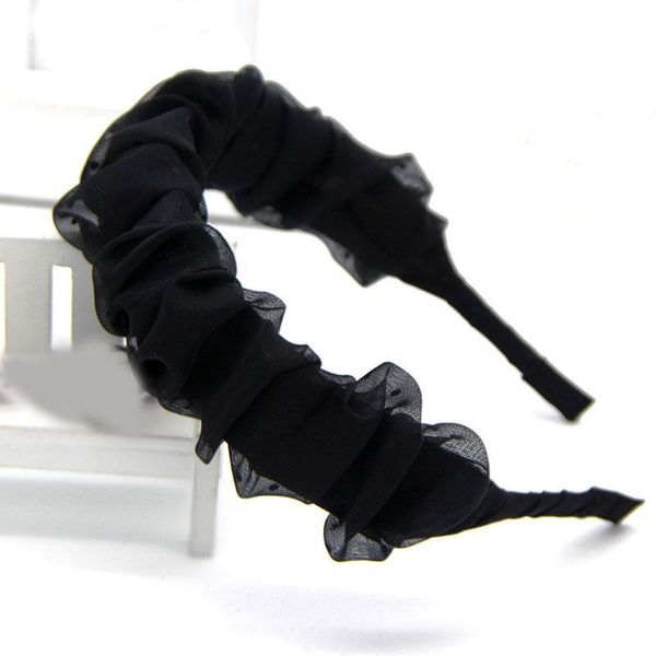 

korean chiffon mesh yarn pleated headband women organza hair hoop fold fabric head hoop hair accessories ruched wrapped headwear q bbylfy