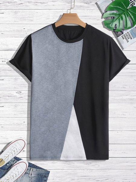 

men color block tee w0eq#, White;black