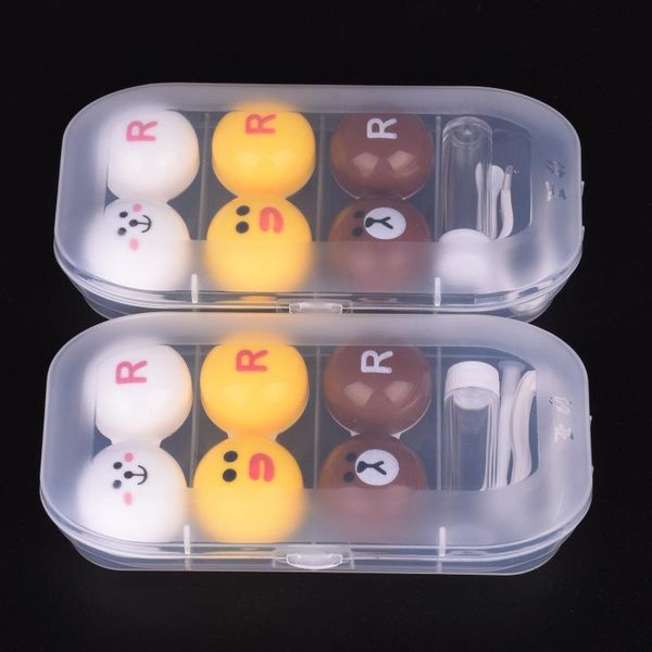 

симпатичные контактные линзы case kit 3 пары путешествия линзы box set прекрасный contact lens case держатель контейнера кпт jllwoi ffshop20, White;black