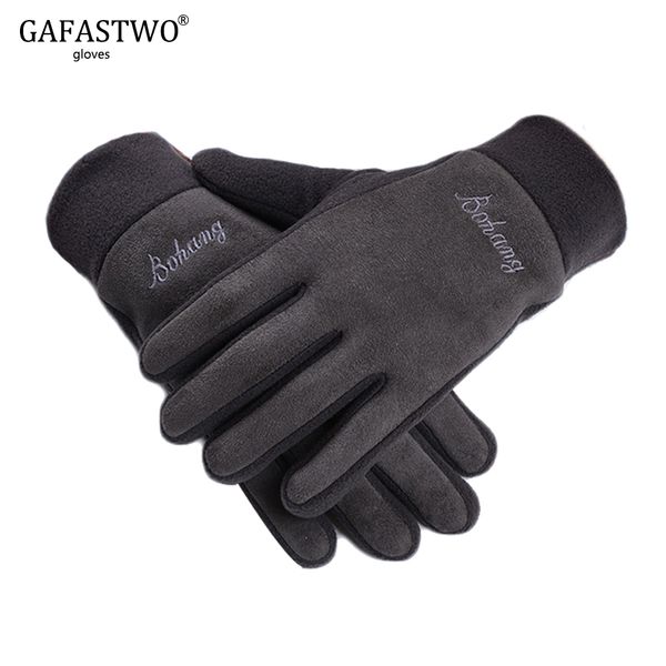 

new fleece suede mens ladies outdoor leisure riding driving warm windproof gloves, Blue;gray
