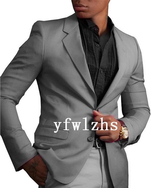 

handsome two buttons groomsmen notch lapel groom tuxedos mens wedding dress man jacket blazer prom dinner suits (jacket+pants+tie)w214, Black;gray