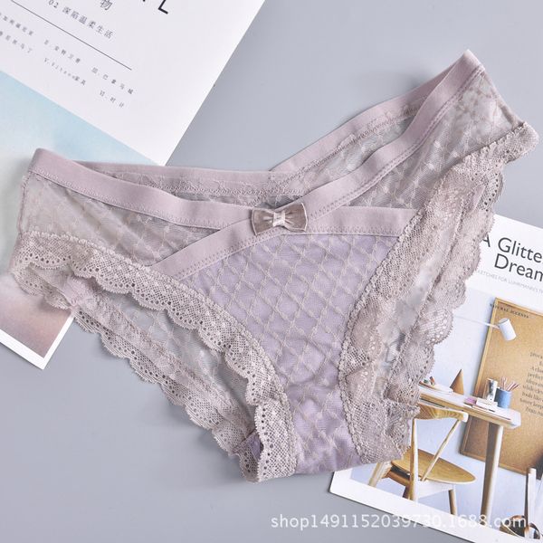 

women's triangle underwear with cut-out buttocks and lace, Black;pink