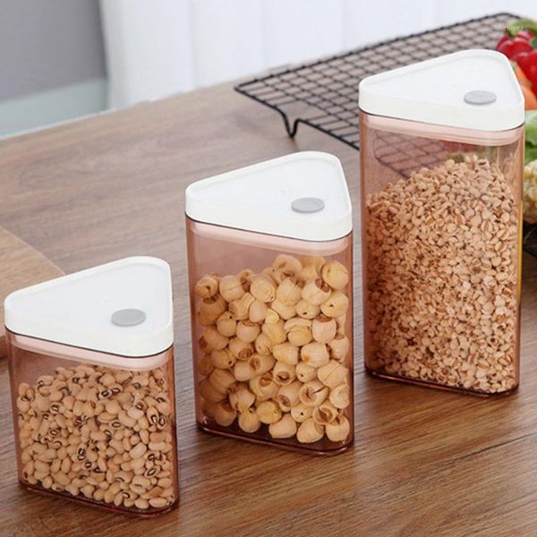

3pcs storage box clear container set with pour lids kitchen sealed dried fruit grain coffee bean tank storage c1