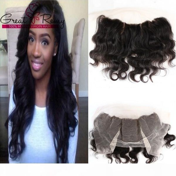 

объемная волна кружева фронтальная закрытие 13x4 бразильский девы волос ткет средняя часть top затворы необработанные lace фронтальная hairp, Black