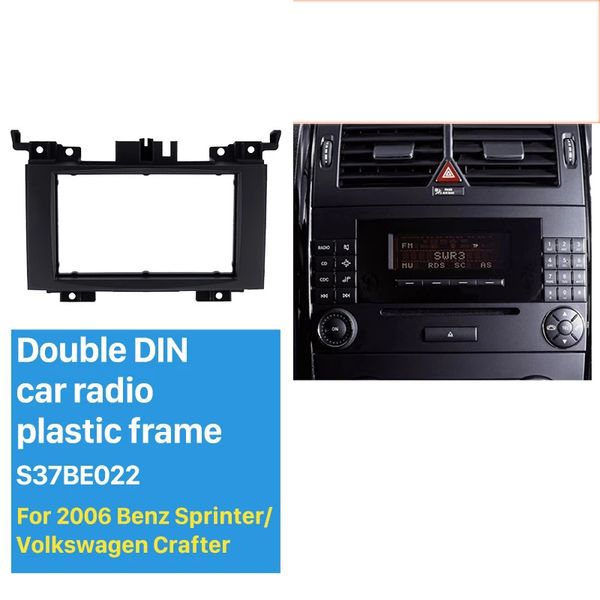 Car Radio Fascia Pannello DVD Nero Installazione Trim per Benz Sprinter VW Volkswagen Crafter 2006 Audio Cover Kit 2 Din