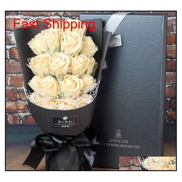 

artificial soap rose flowers gift boxes sets handmade bath rose flower valentine's day birthday wedding party gift f qylnix bde_luck