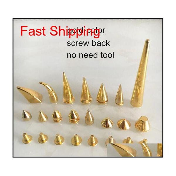 

all kinds of gold color rivet spike,different shapes screw back metal stud,punk roc qylqbq bdehome, Silver
